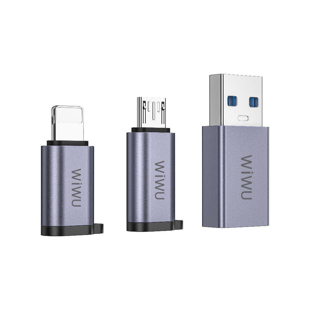 Wiwu Concise Serisi 3 in 1 Type-C to USB-A/Micro Usb/Lightning Adaptör Paketi