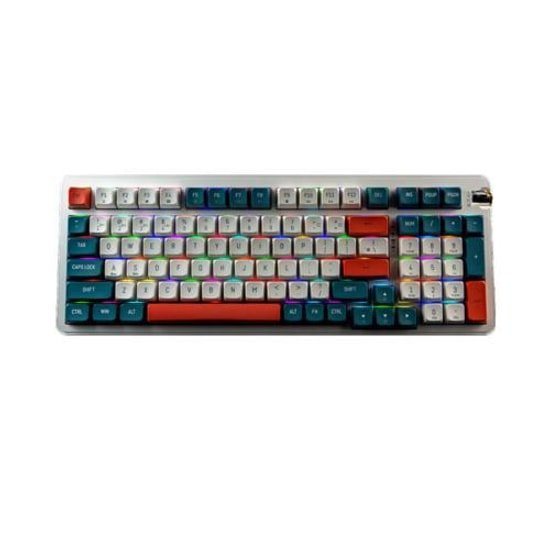 AIGO AG98 RGB İngilizce Q Mekanik Sarı Switch Bluetooth Klavye - Gri