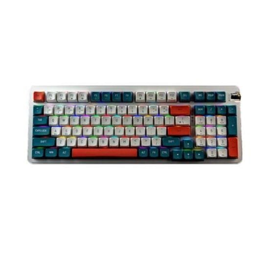 AIGO AG98 RGB İngilizce Q Mekanik Sarı Switch Bluetooth Klavye - Gri