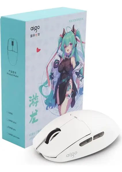 AIGO GM80 PRO Bluetooth 26000 DPI Mouse - Beyaz