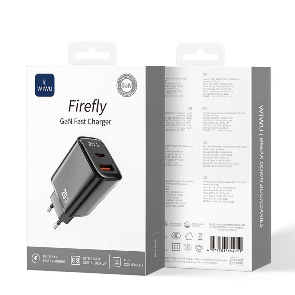 Wiwu 20W Firefly Serisi PD Gan Hızlı Şarj Cihazı
