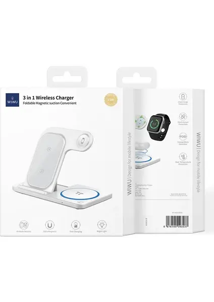 Wiwu 3in1 Katlanabilir Kablosuz Şarj Standı