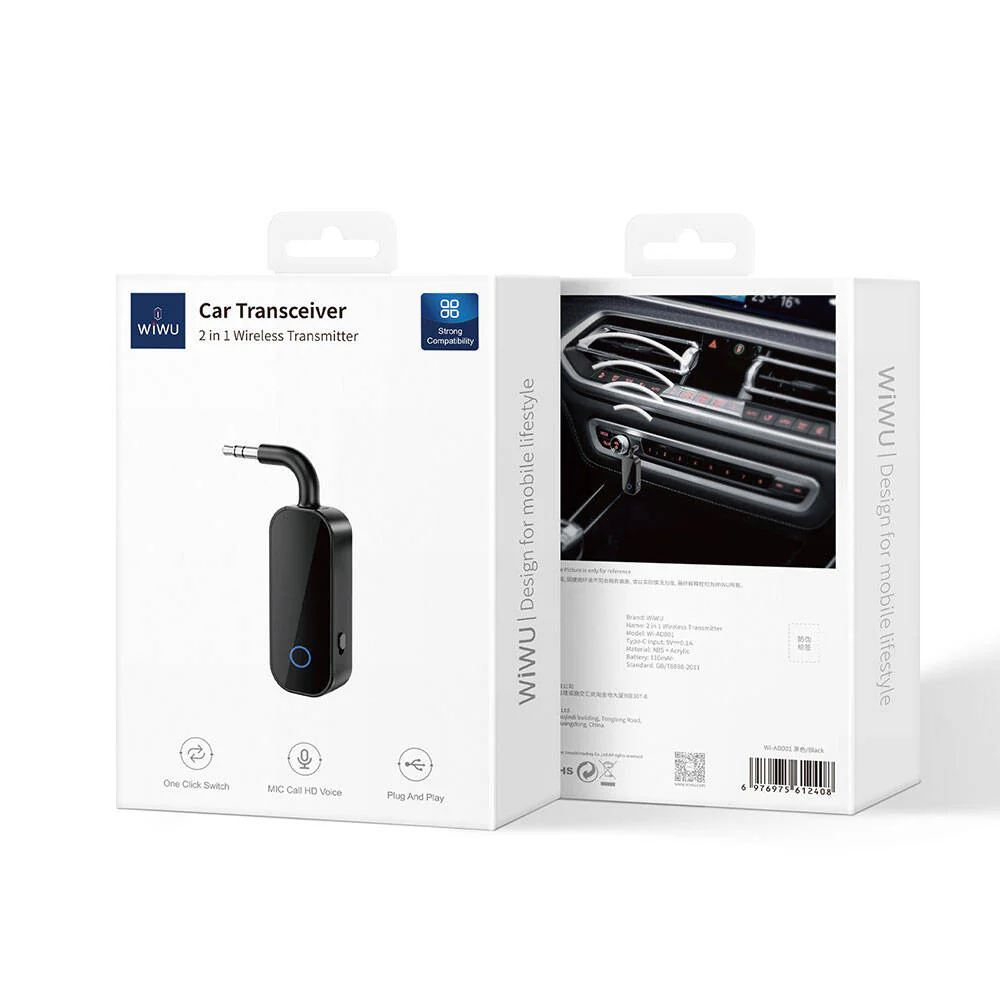 Wiwu Kablosuz Ses Alıcı Aux Girişli Bluetooth 5.0 Adaptör