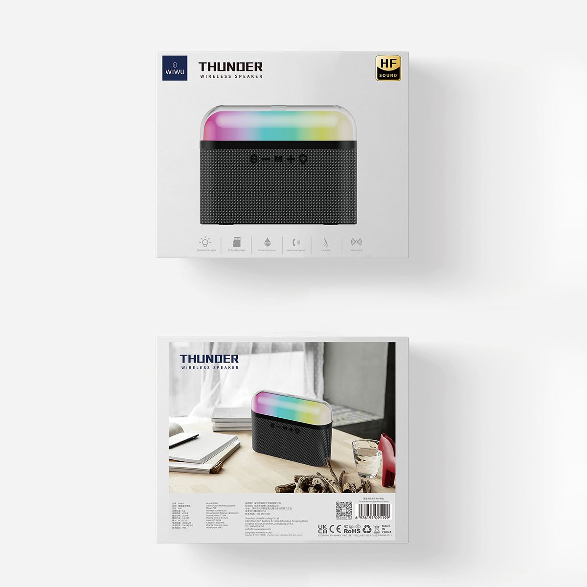 Wiwu Thunder RGB Led Işıklı Wireless Bluetooth Hoparlör