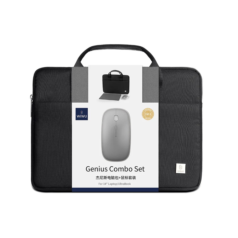 Wiwu Genius Combo 3-in-1 14'' Notebook Çanta - Black