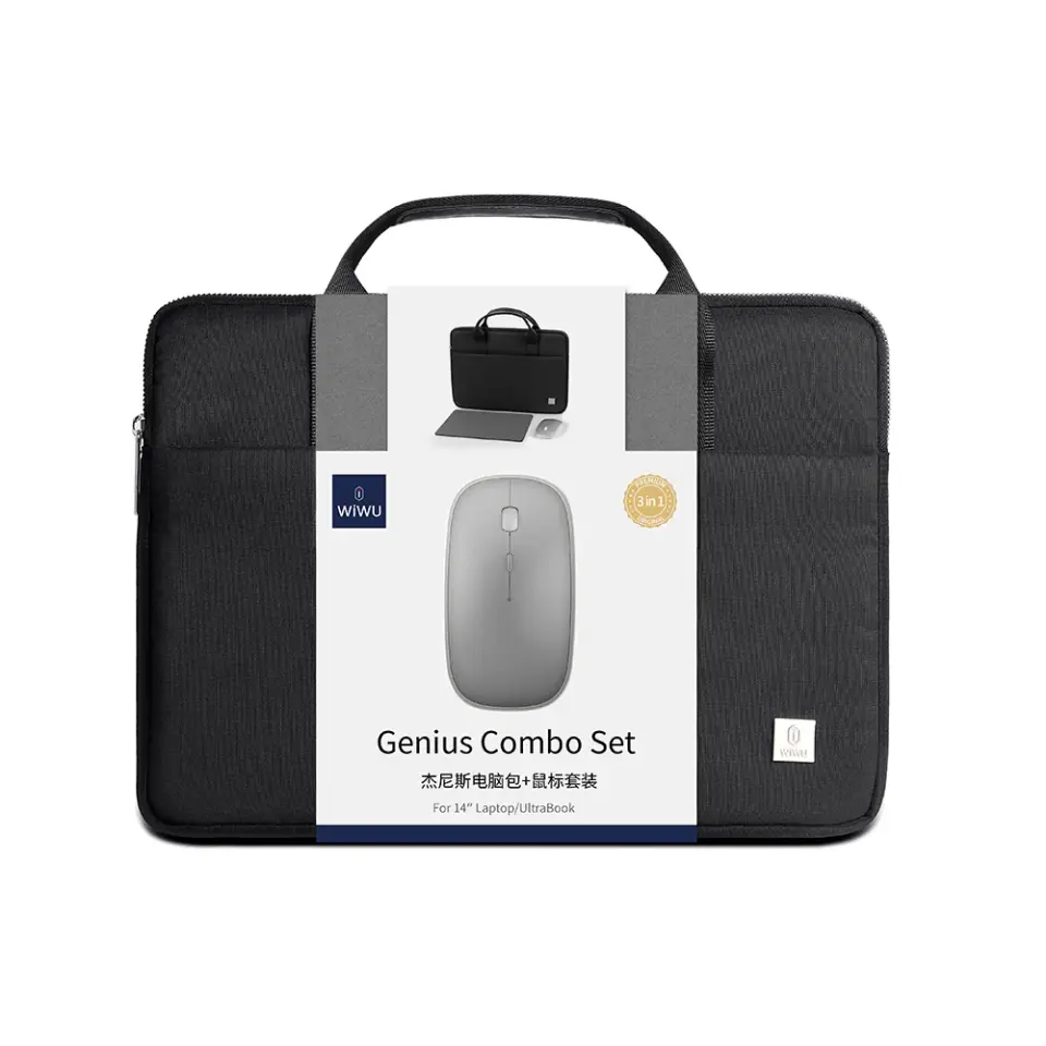 Wiwu Genius Combo 3-in-1 14'' Notebook Çanta - Black