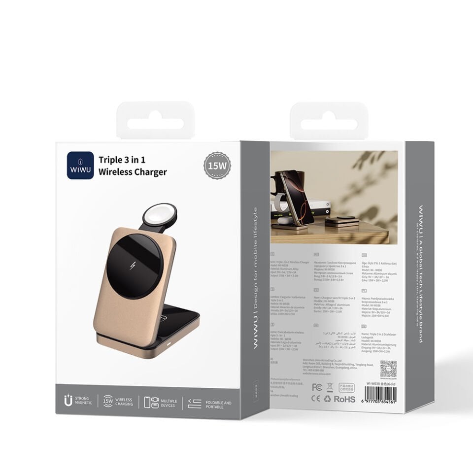 Wiwu Triple  3-in-1 Wireless Şarj İstasyonu