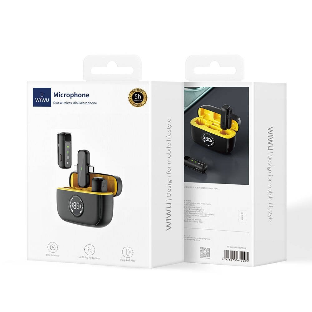 Wiwu Dijital LED Göstergeli Type-C & Lightning Mikrofon