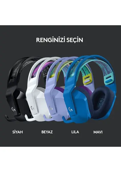 Logitech G733 7.1 Kablosuz Mikrofonlu Kulak Üstü Oyuncu Kulaklığı - Lila