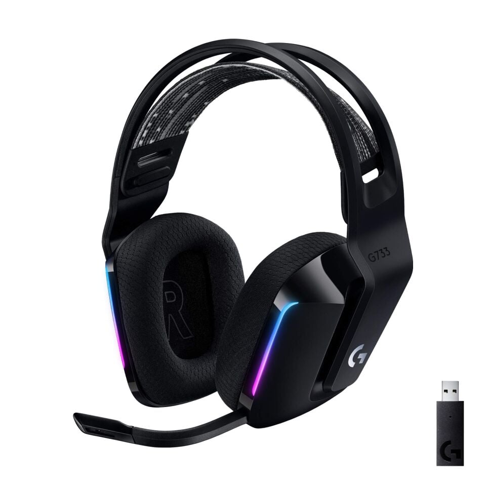 Logitech G733 7.1 Kablosuz Mikrofonlu Kulak Üstü Oyuncu Kulaklığı - Siyah