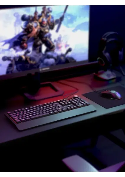 Rampage JAZZY V2 Siyah RGB Multmedia Klavye ve 12800DPI MouseGaming Set