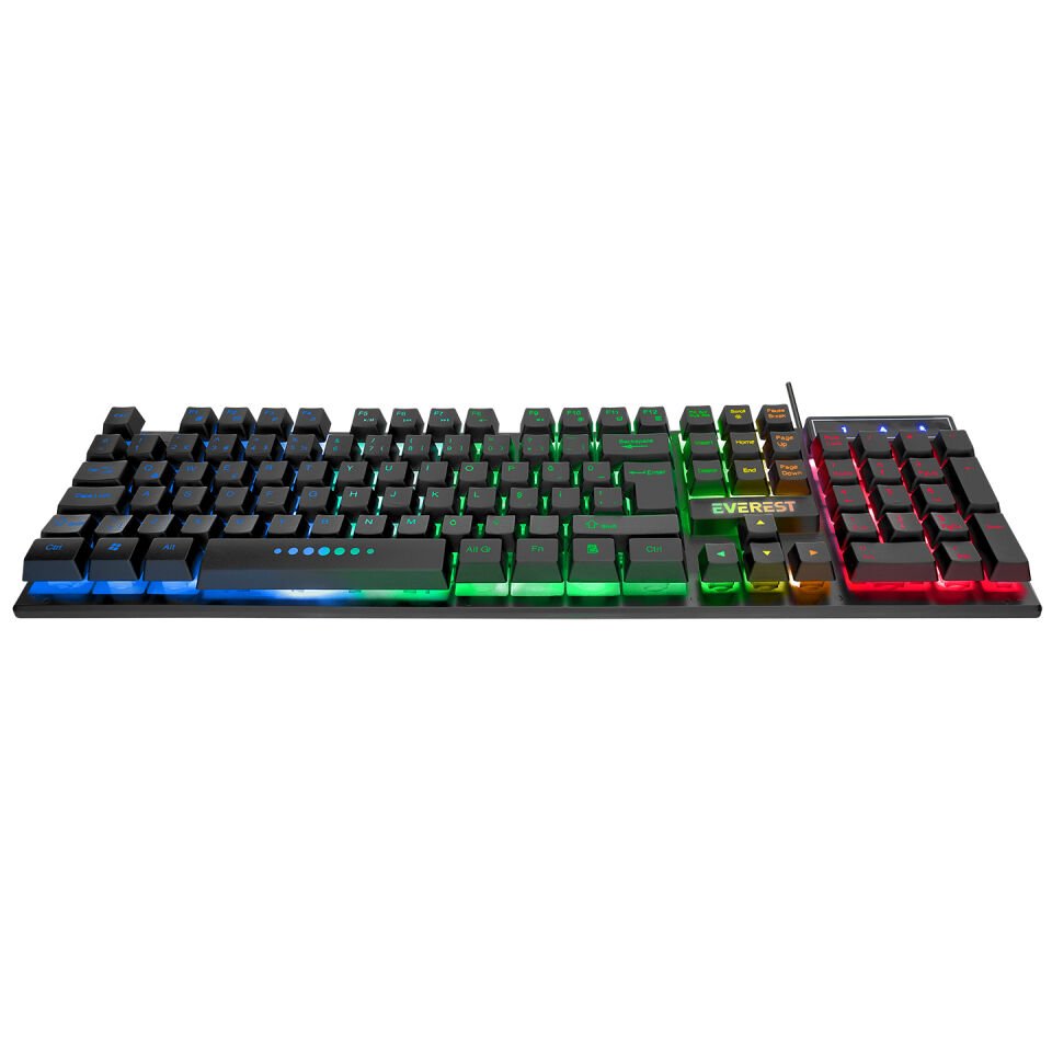 Everest Luminax Siyah Gökkuşağı Aydınlatmalı Q Gaming Oyuncu Klavye+Mouse Set