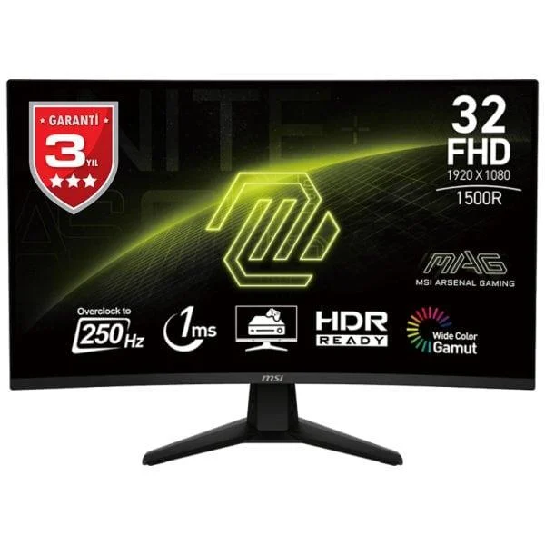 MSI 31.5 MAG 32C6X CURVED 1500R VA 1MS Adaptive-Sync FHD Monitör