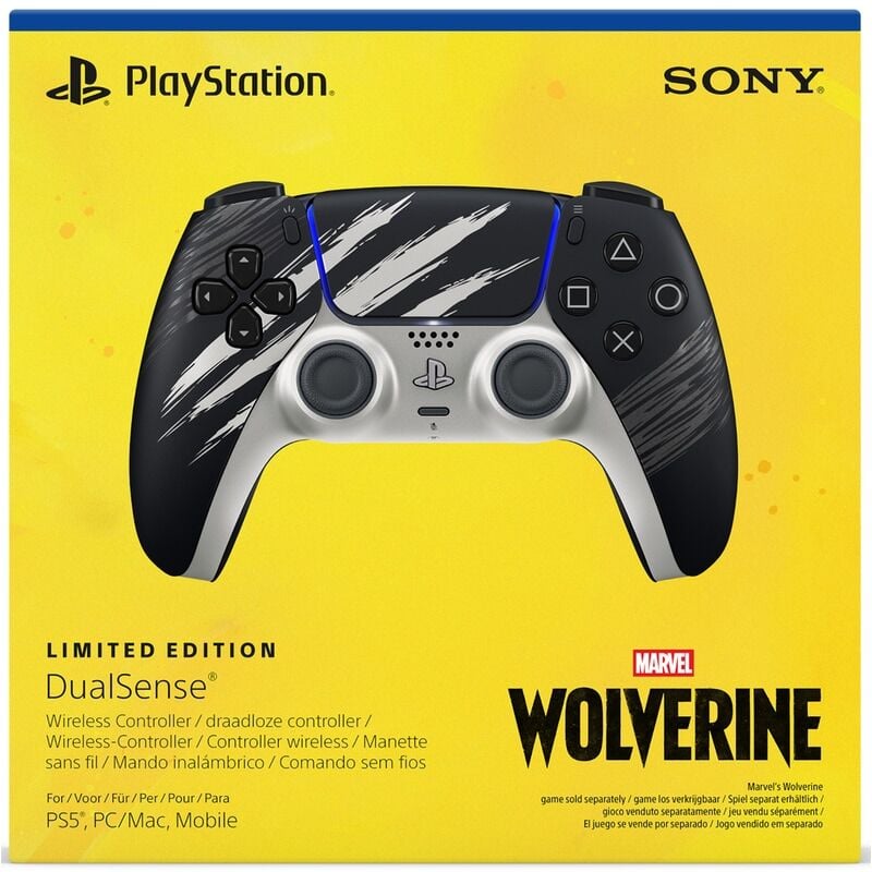 Sony PlayStation 5 DualSense Wireless Controller - Marvel’s Wolverine Adamantium Limited Edition