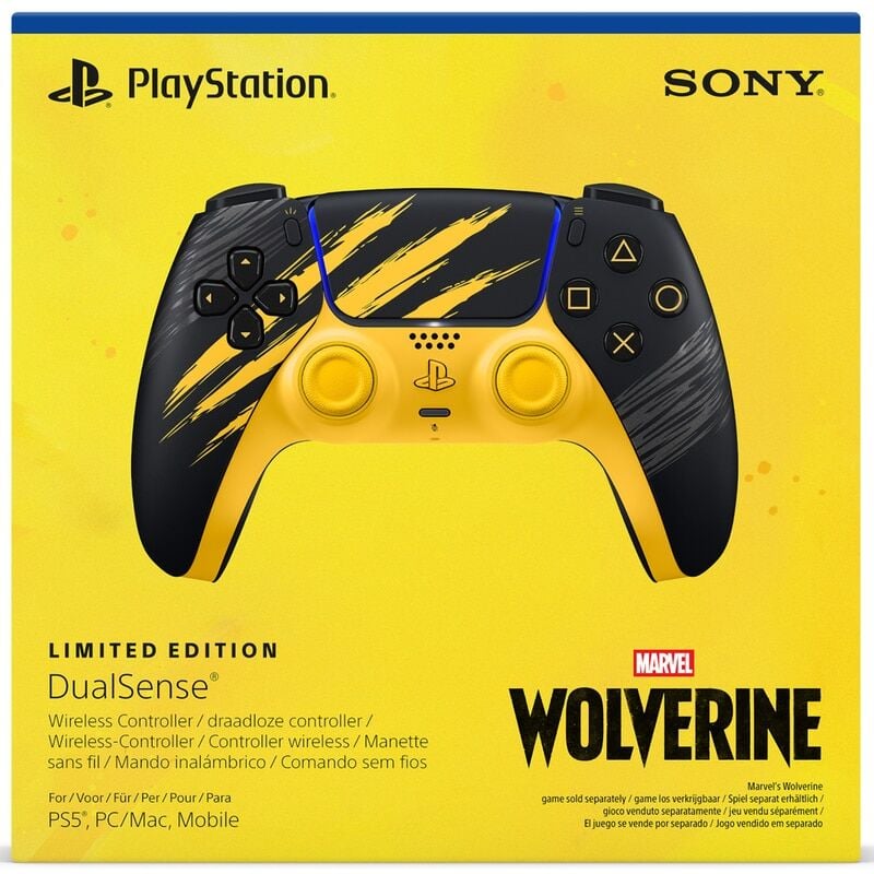 Sony PlayStation 5 DualSense Wireless Controller - Marvel’s Wolverine Battle Yellow Limited Edition