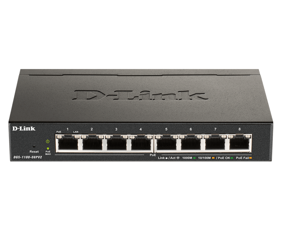 D-Link DGS-1100-10M PV2 8 Port Gigabit PoE Smart Switch 130W
