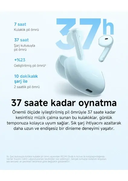 Xiaomi Redmi Buds 8 Active TWS Kulak İçi Bluetooth Kulaklık - Black