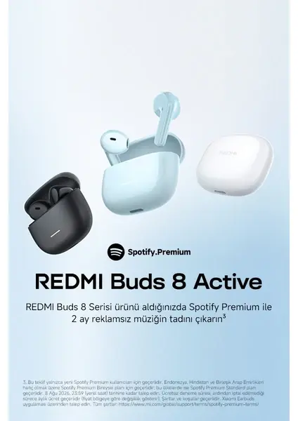 Xiaomi Redmi Buds 8 Active TWS Kulak İçi Bluetooth Kulaklık - Black