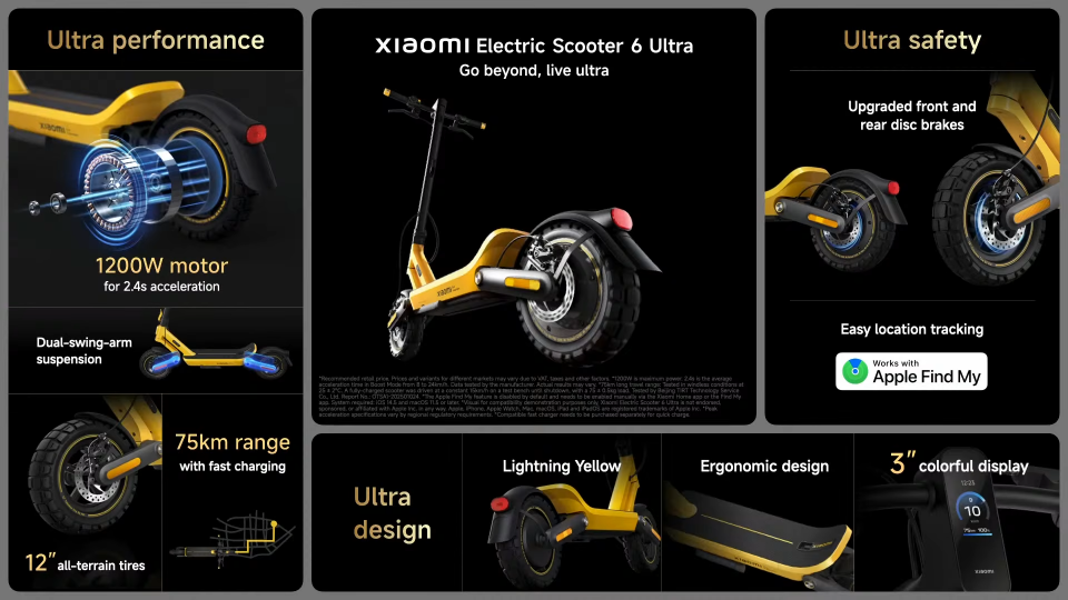 Xiaomi Elektrikli Scooter 6 Ultra
