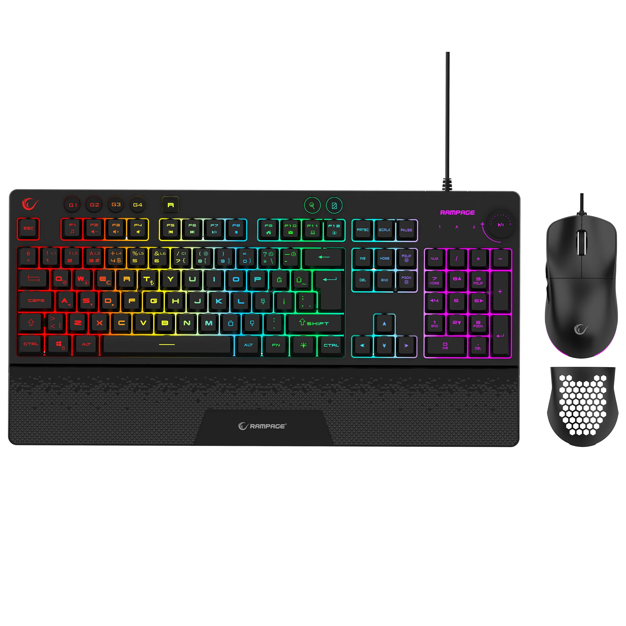 Rampage Eclipse RGB Kablolu Oyuncu Klavye Mouse Seti