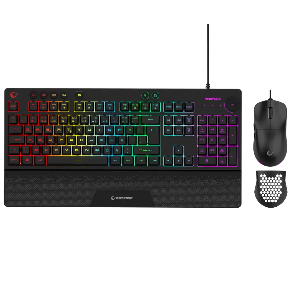 Rampage Eclipse RGB Kablolu Oyuncu Klavye Mouse Seti