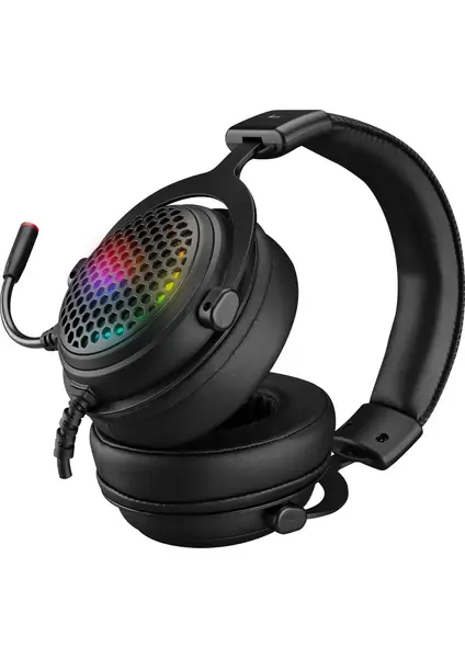 Rampage MAJESTY 7.1 Surround RGB Gaming Kulaklık Siyah