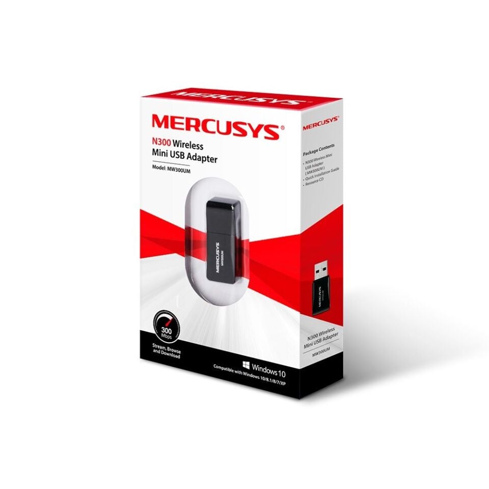 TP-Link Mercusys MW300UM 300 Mbps Mini USB Kablosuz Ağ Adaptörü