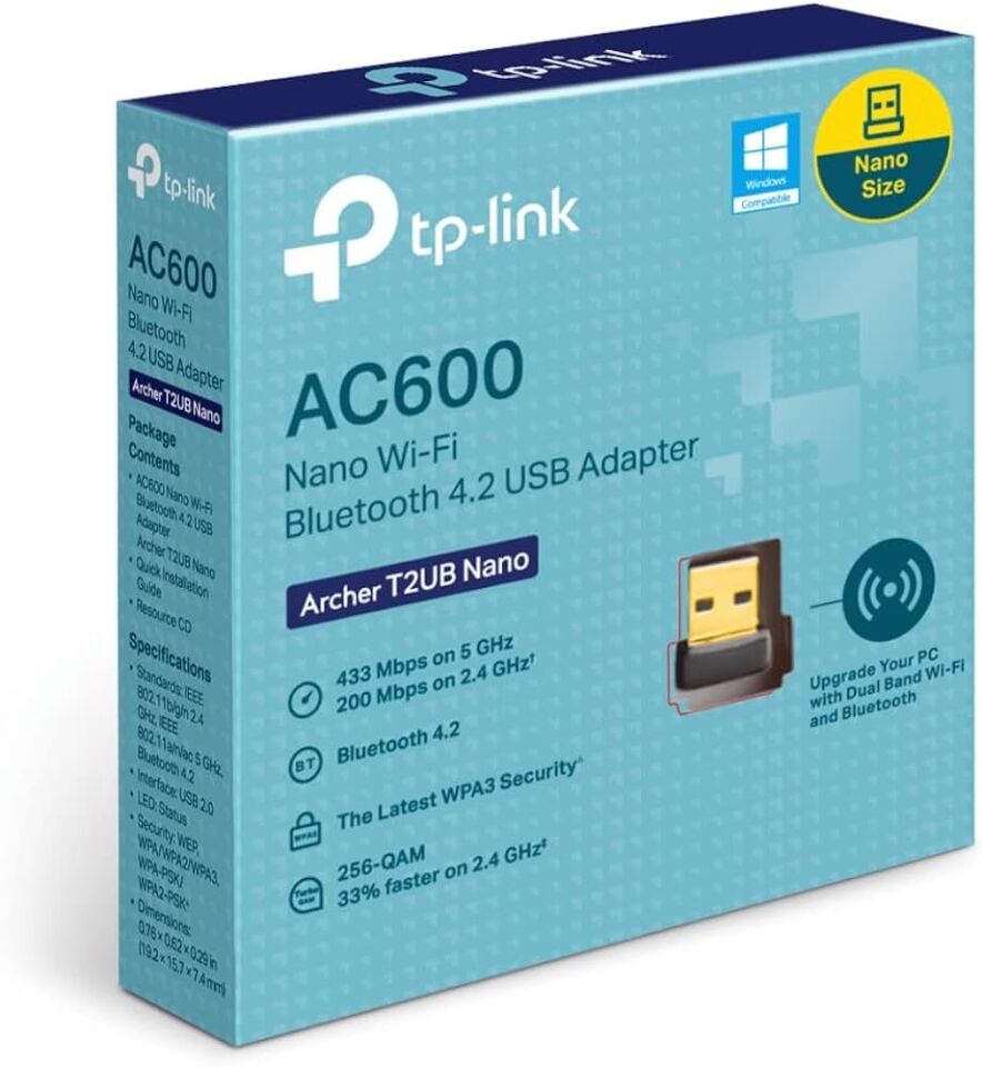 TP-Link Archer T2UB AC600 Nano USB Wi-Fi/Bluetooth Kablosuz Ağ Adaptörü