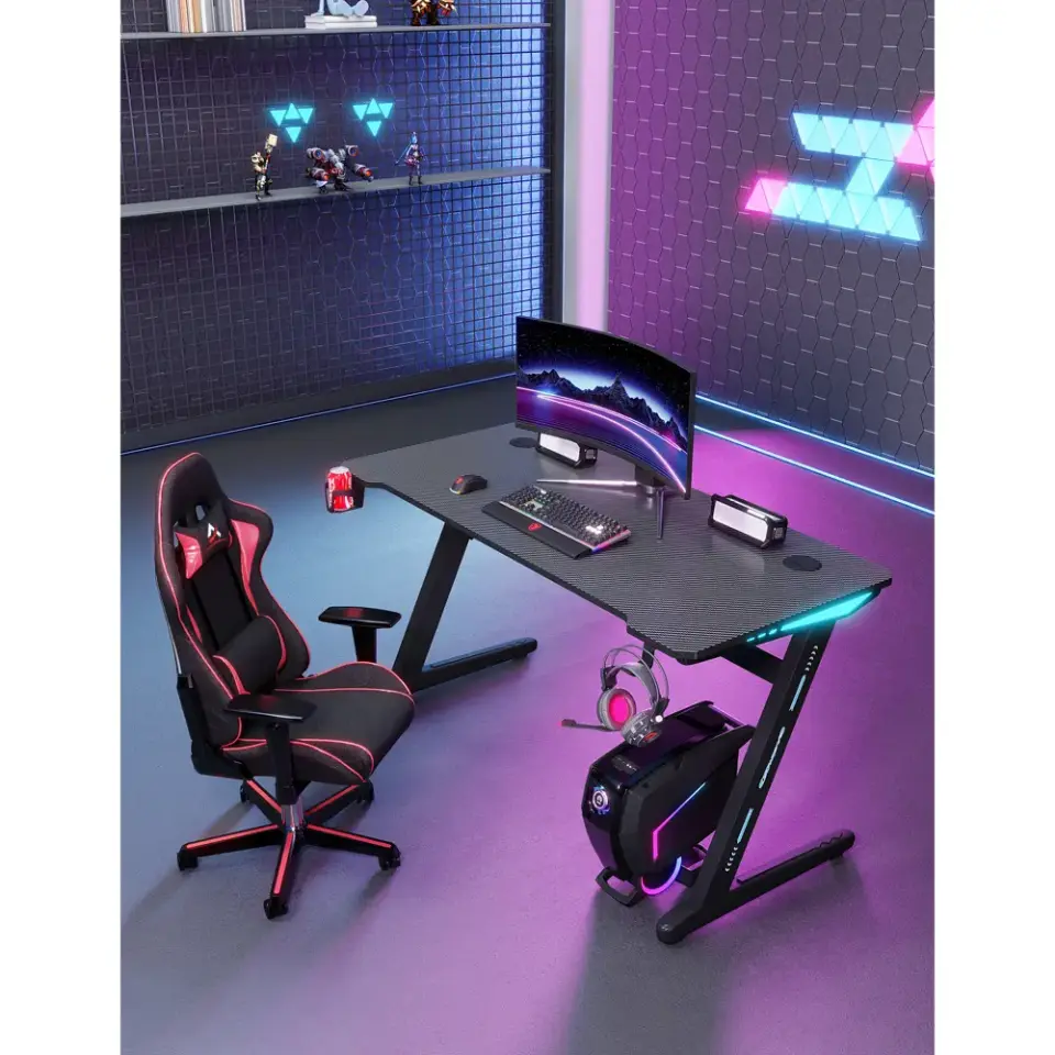 Adax Base Z 120x60cm RGB Oyuncu Masası - Black