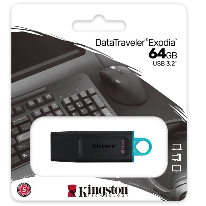 Kingston Exodia USB 3.2 Gen1 64GB Flash Bellek