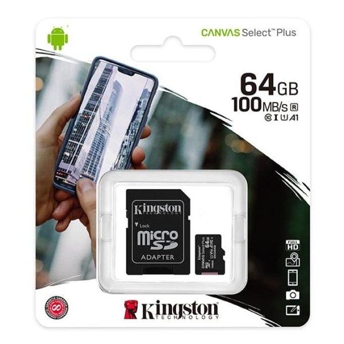 Kingston Canvas Select Plus 64GB Micro SD Kart