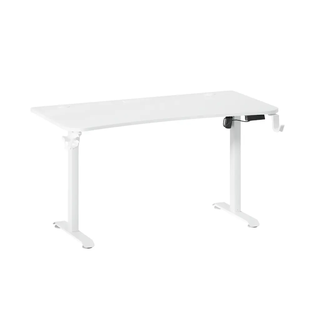 Adax EVEREST 140cm Yükseklik Ayarlı Kavisli Oyuncu Masası - White