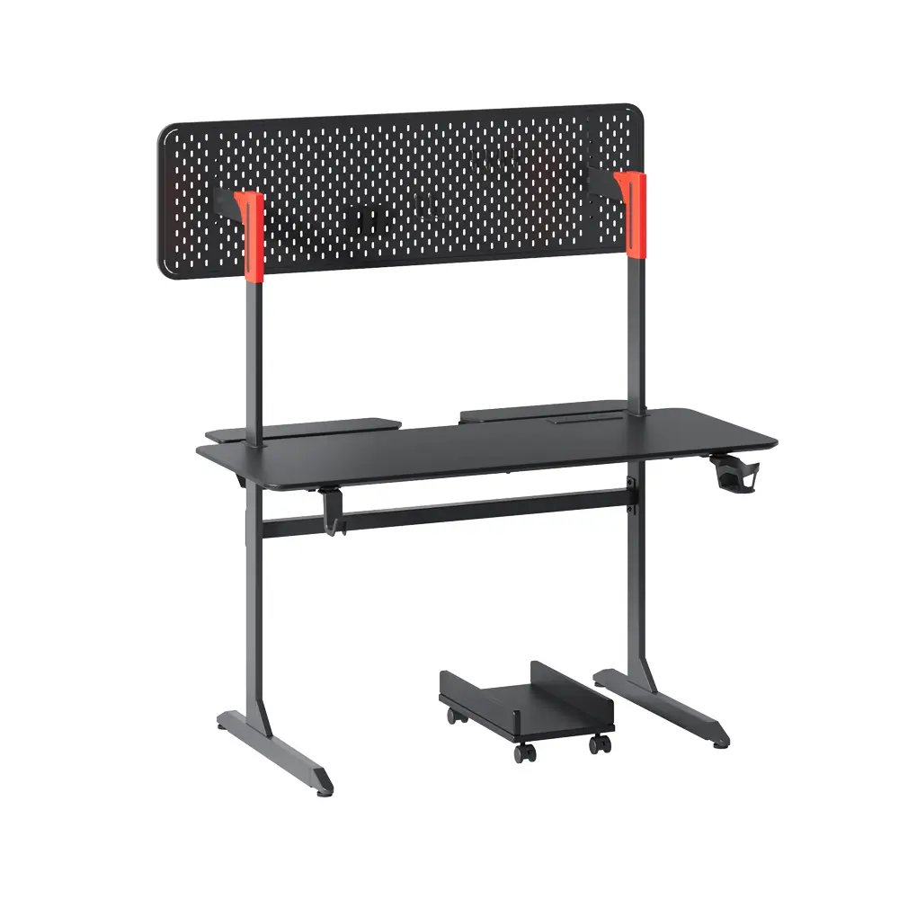 Adax FOCUS Ergonomik Oyuncu Masası – Pegboard & Şarj Ünitesi - Black
