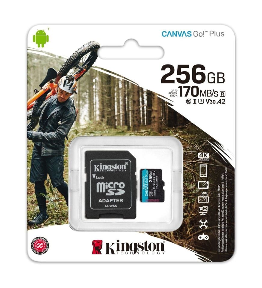 Kingston Canvas Go Plus 256GB Micro SD Kart