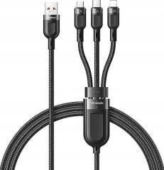 Mcdodo 3 in 1 Micro USB/Type-C/Lightning Şarj Kablosu 1.2m - CA-8790