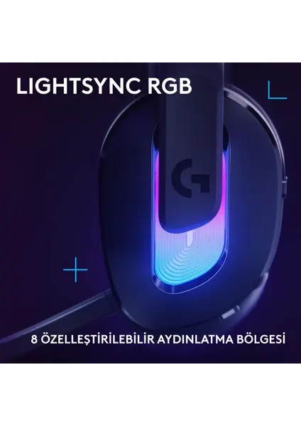 Logitech G522 Lightspeed Siyah RGB Kablolu/Kablosuz Kulak Üstü Oyuncu Kulaklığı - Siyah