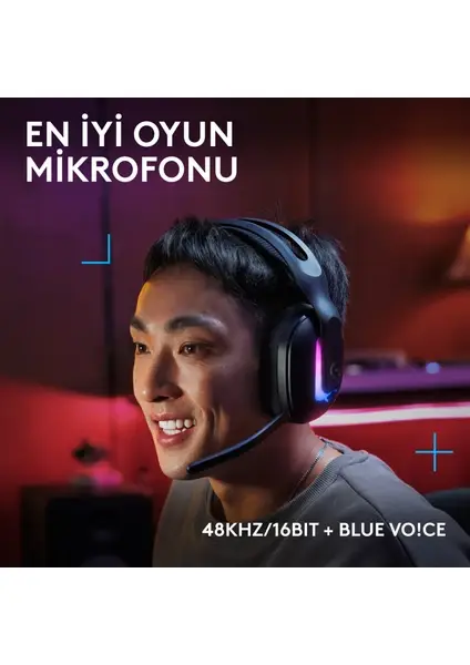 Logitech G522 Lightspeed Siyah RGB Kablolu/Kablosuz Kulak Üstü Oyuncu Kulaklığı - Siyah