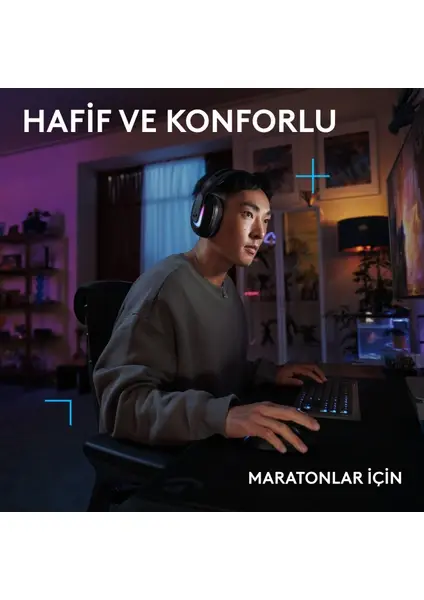 Logitech G522 Lightspeed Siyah RGB Kablolu/Kablosuz Kulak Üstü Oyuncu Kulaklığı - Siyah