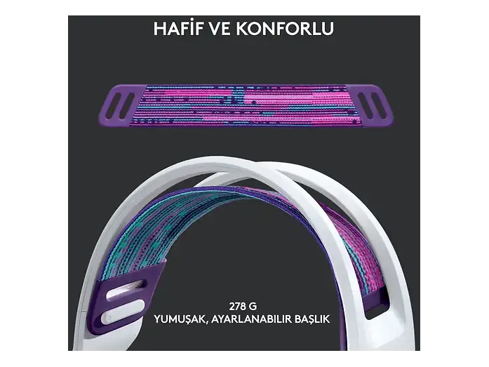 Logitech G733 7.1 Kablosuz Mikrofonlu Kulak Üstü Oyuncu Kulaklığı - Beyaz