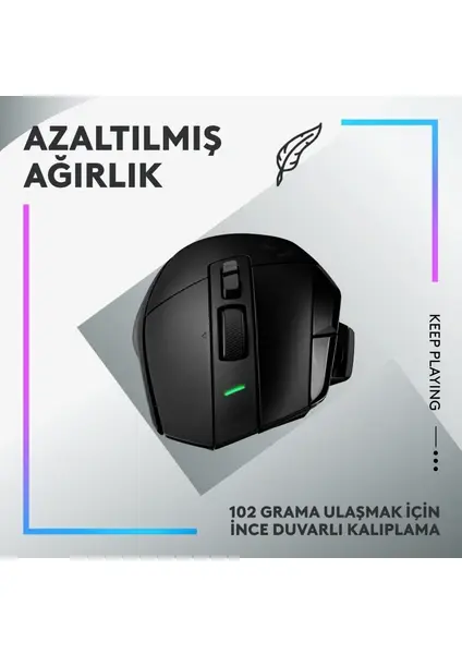 Logitech G502 X  Lightspeed Hero Şarjlı Optik Kablosuz Oyuncu Mouse - Siyah