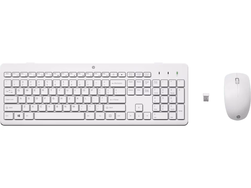 HP 230 Wireless Keyboard and Mouse Combo Set - White