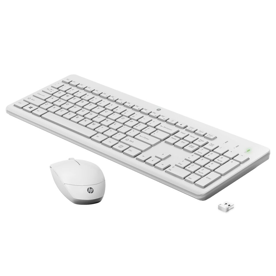 HP 230 Wireless Keyboard and Mouse Combo Set - White