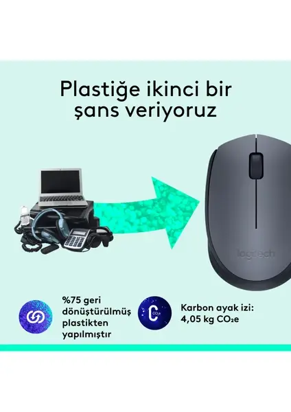 Logitech M170 Kablosuz Mouse - Gri