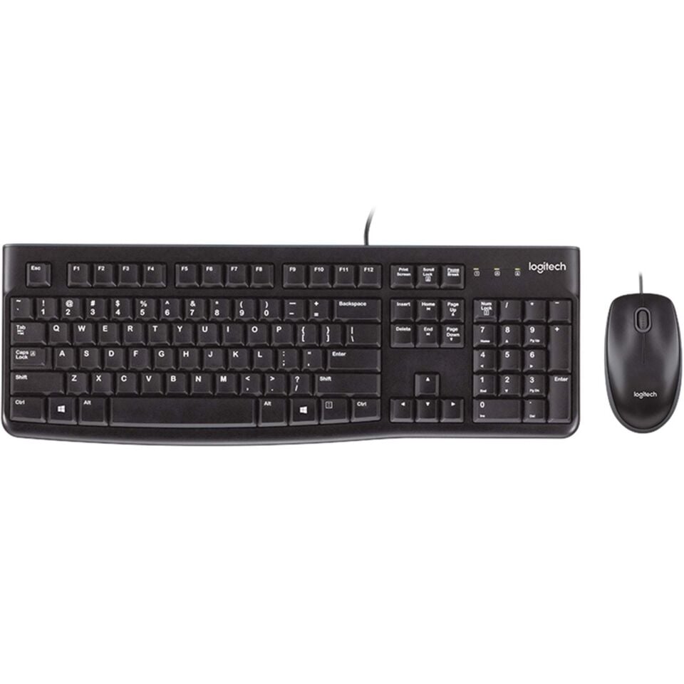 Logitech MK120 Kablolu Klavye Mouse - Siyah