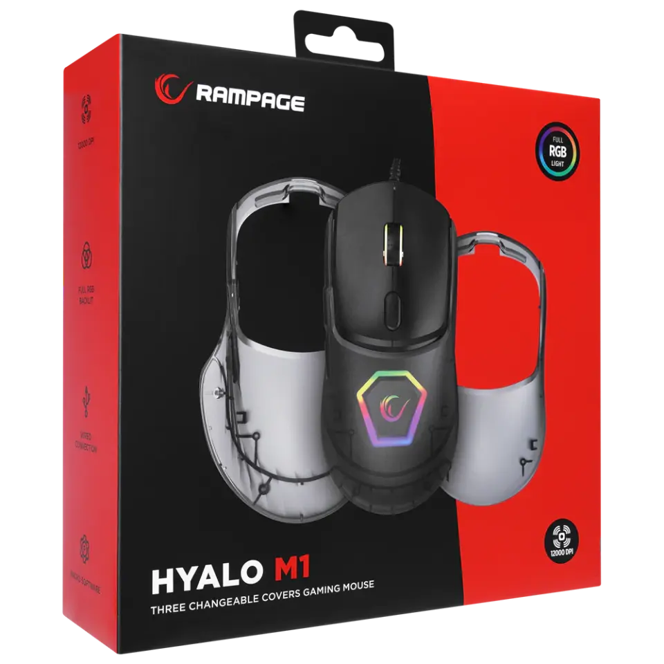 Rampage Hyalo M1 RGB Gaming Oyuncu Mouse - Siyah