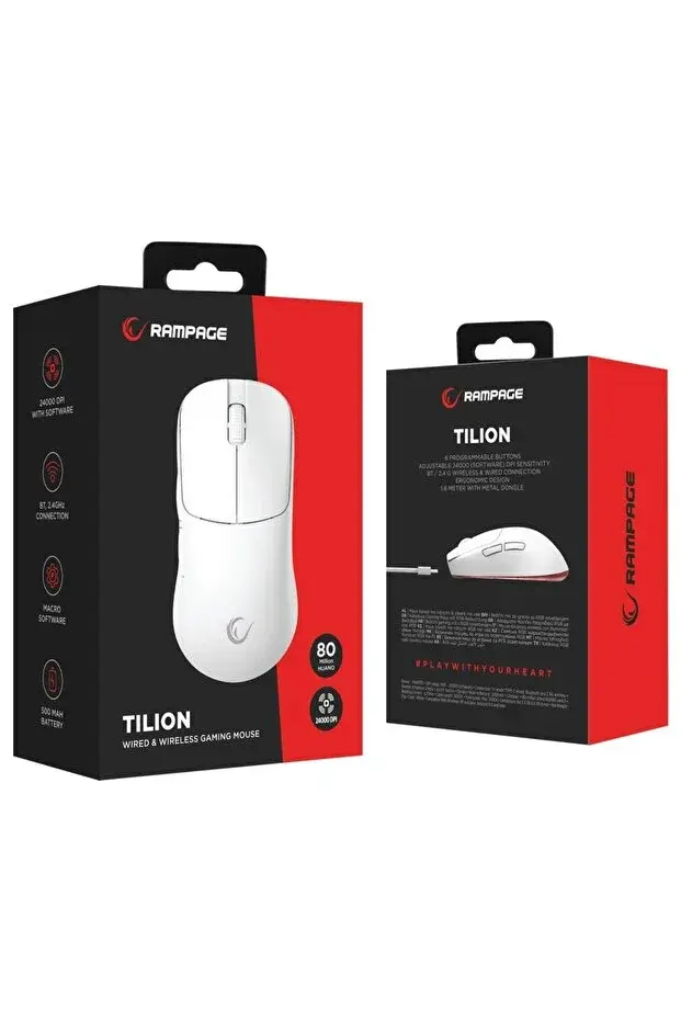 Rampage Tilion Pro Kablosuz Gaming Mouse - Beyaz
