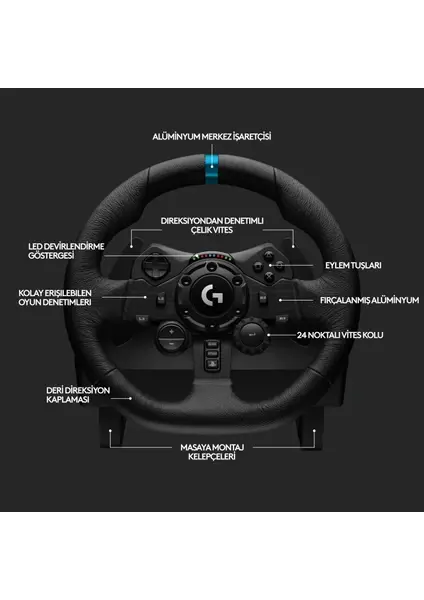 Logitech G923 True Force Playstation Direksiyon Seti