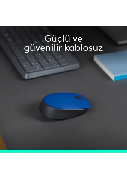 Logitech M171 Wireless Optik Mouse - Mavi