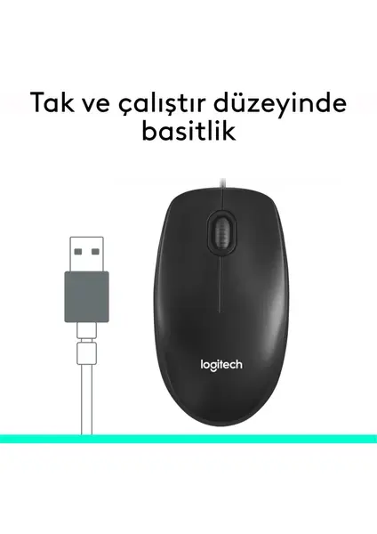 Logitech M90 Mouse USB - Siyah