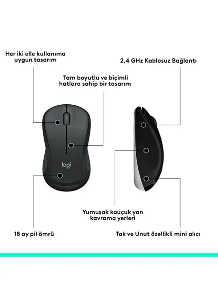 Logitech MK540 Advanced Wireless Klavye Mouse Set - Siyah
